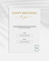 Gift Card Template "Happy Birthday"