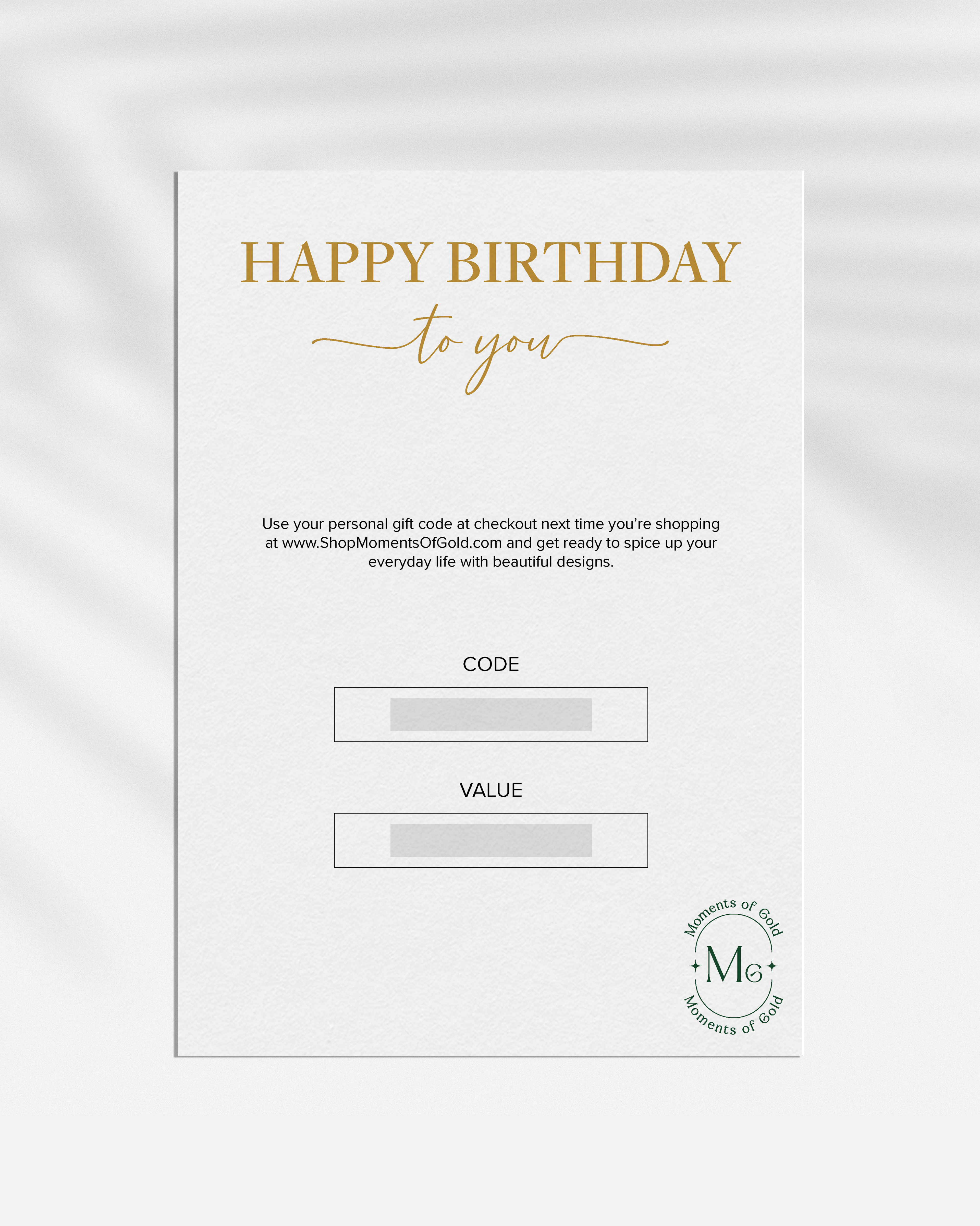 Gift Card Template &quot;Happy Birthday&quot;